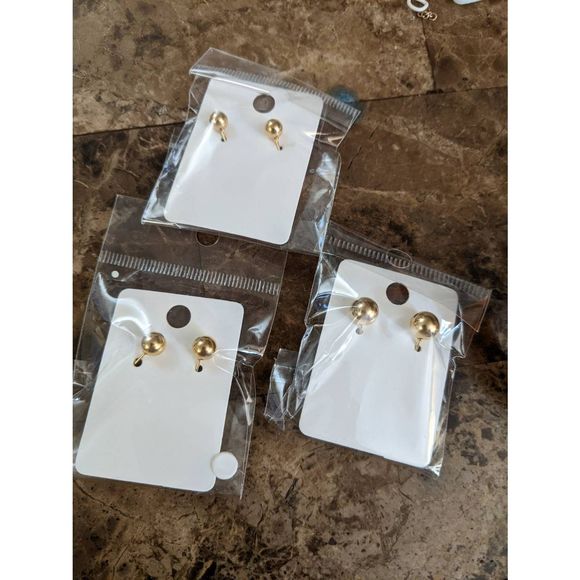 5 Colored Glass Stud Earring Pack & 3 Spherical Gold Stud Earrings Pack; NWT - Picture 4 of 9